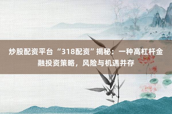 炒股配资平台 “318配资”揭秘：一种高杠杆金融投资策略，风险与机遇并存