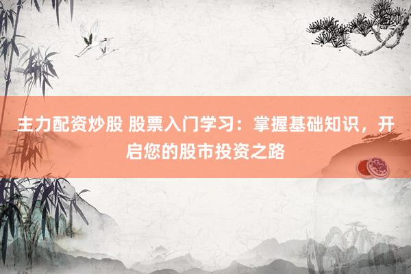 主力配资炒股 股票入门学习：掌握基础知识，开启您的股市投资之路