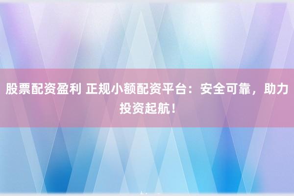 股票配资盈利 正规小额配资平台：安全可靠，助力投资起航！